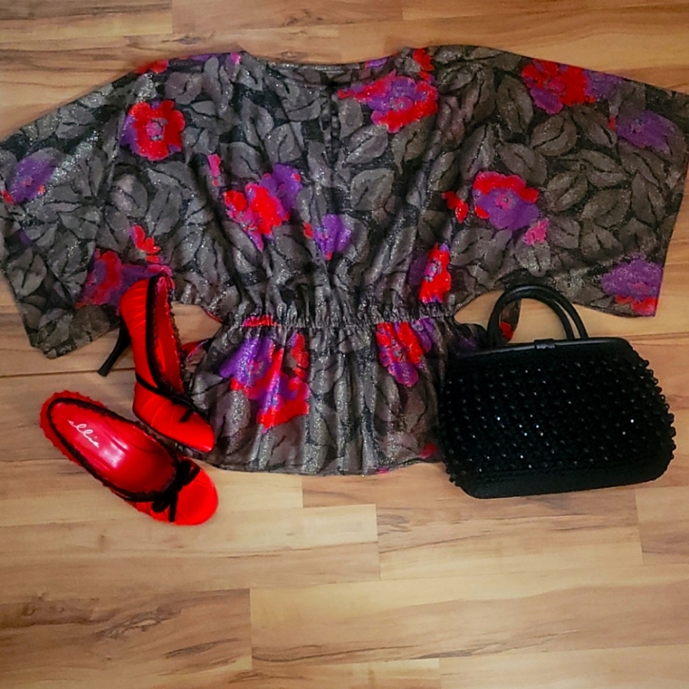 Vintage 80s Kimono Style Blouse